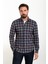 Ekoseli Lacivert-Kamel Slim Fit Oduncu Erkek Gömlek 3