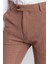 Kareli Kamel Rengi Super Slim Fit Erkek Pantolon 3