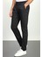 Pileli Siyah Renk Slim Fit Erkek Pantolon 3