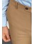 Desenli Bej Rengi Slim Fit Klasik Yün Erkek Pantolon 2