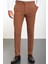 Düz Kamel Super Slim Fit Kemerli Erkek Pantolon 3