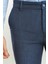 Desenli Lacivert Renk Slim Fit Keten Erkek Pantolon 2