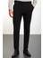 Düz Siyah Super Slim Fit Kemerli Erkek Pantolon 3