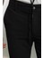 Düz Siyah Renk Super Slim Fit İpli Erkek Pantolon 2