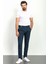 Pileli Lacivert Renk Slim Fit Erkek Pantolon 1