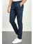 Pileli Lacivert Renk Slim Fit Erkek Pantolon 3