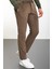 Çizgili Kamel Rengi Slim Fit Kadife Erkek Pantolon 1