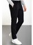 Çizgili Siyah Slim Fit Kadife Erkek Pantolon 1