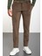 Çizgili Kamel Rengi Slim Fit Kadife Erkek Pantolon 3