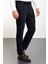 Düz Lacivert Super Slim Fit Pileli Kemer Detaylı Tokalı Erkek Pantolon 1