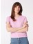 Bisiklet Yaka Lila Kadın T-Shirt 3TNHL103L 1
