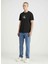 Bisiklet Yaka Baskılı Siyah Erkek T-Shirt J30J326863BEH Dıstressed Monologo 1
