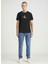 Bisiklet Yaka Baskılı Siyah Erkek T-Shirt J30J326863BEH Dıstressed Monologo 2