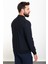 Düz Lacivert Slim Fit Hakim Yaka Erkek Mont 5