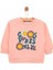 Basic Az Şardonlu Çiçekli Yazı Desenli Sweatshirt Kız Bebek 1