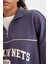 DeFactoFit NBA Brooklyn Nets Oversize Geniş Kalıp Yarım Fermuarlı Dik Yaka Sweatshirt C8246AX24AU 5