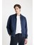 Slim Fit Dar Kesim Dik Yaka Astarlı Fermuarlı Cepli Süet Mevsimlik Baharlık Mont D1524AX24WN 1