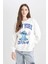 Coool Disney Lilo & Stitch Oversize Geniş Kalıp Bisiklet Yaka Baskılı Kalın Sweatshirt D4812AX24WN 3