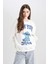 Coool Disney Lilo & Stitch Oversize Geniş Kalıp Bisiklet Yaka Baskılı Kalın Sweatshirt D4812AX24WN 5