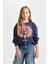 Kız Çocuk Lacivert Harry Potter Relax Fit Bisiklet Yaka Sweatshirt D3865A824AU 1