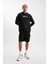 Fit Siyah NBA Brooklyn Nets Comfort Fit Kapüşonlu Sweatshirt C9252AX24AU 2