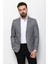 Dokulu Siyah Renk Slim Fit Mono Yaka Erkek Ceket 3