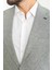 Kareli Lacivert Renk Slim Fit Mono Yaka Keten Erkek Ceket 2