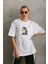 Pileli Store Unisex Baskılı Oversize T-Shirt - Beyaz 2