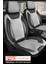 Seat Exeo Uyumlu Tam Set Pro Lüks Oto Koltuk Kılıfı Deri ve Kabartmalı Gri Kumaş 1