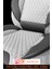 Renault 20 Uyumlu Tam Set Pro Lüks Oto Koltuk Kılıfı Deri ve Kabartmalı Gri Kumaş 5