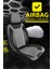 Citroen C1 Uyumlu Tam Set Pro Lüks Oto Koltuk Kılıfı Deri ve Kabartmalı Özel Kumaş Siyah 3
