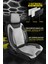 Opel Combo Uyumlu Tam Set Pro Lüks Oto Koltuk Kılıfı Deri ve Kabartmalı Gri Kumaş 3