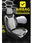 Opel Combo Uyumlu Tam Set Pro Lüks Oto Koltuk Kılıfı Deri ve Kabartmalı Gri Kumaş 4