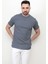 Koyu Mavi Baskısız Erkek T-Shirt O Yaka Regular Fit T-Shirt 2407 2