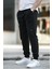 Siyah Erkek Paçası Lastikli Polar Eşofman Altı 6555 3