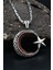 Gümüş Ay Yıldızlı (Ayyıldızlı) Zirkon Taş Süslemeli Kral Zincirli 925 Ayar Gümüş Kolye 901078 1