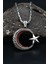 Gümüş Ay Yıldızlı (Ayyıldızlı) Zirkon Taş Süslemeli Kral Zincirli 925 Ayar Gümüş Kolye 901078 2
