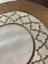 Nivemeshome Fas Nakışlı Gold Oval (6 Adet) Keten Kokteyl Peçetesi Kahve Yanı Sunumluk 3