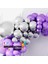 Balon Seti Krom Mor-Lila-Krom Gümüş 60 Lı Balon Zinciri Seti 4