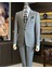 İtalyan Stil Ceket Yelek Pantolon Takım Elbise Gri T12854 1