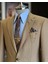 Italyan Stil Slim Fit Kazayağı Desen Erkek Ceket Kahverengi T12626 4