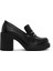 Kadın Siyah Kalın Topuklu Loafer 24WFE252118 1