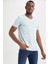 Slim Fit V Yaka Basic Kısa Kollu Tişört Parlak Mavi 1