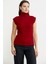 Yünlü Tam Balıkçı Kolsuz Triko Süveter - Kırmızı 2