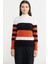 Blok Çizgili Yarım Balıkçı Triko Kazak - Siyah 2