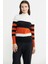 Blok Çizgili Yarım Balıkçı Triko Kazak - Siyah 3
