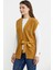 Kendinden Kemerli Yünlü Triko Yelek - Güneş 3