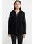 Kapüşonlu Tam Fermuarlı Yünlü Triko Hırka - Siyah 2