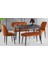 Turuncu Kapitoneli Yemek Masası Takımı 1