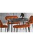 Turuncu Kapitoneli Yemek Masası Takımı 3